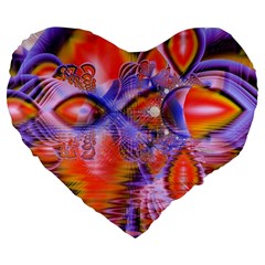 Crystal Star Dance, Abstract Purple Orange 19  Premium Heart Shape Cushion by DianeClancy