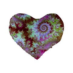 Raspberry Lime Delight, Abstract Ferris Wheel 16  Premium Heart Shape Cushion  by DianeClancy