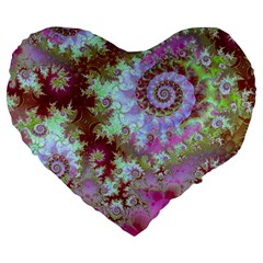 Raspberry Lime Delight, Abstract Ferris Wheel 19  Premium Heart Shape Cushion by DianeClancy
