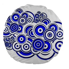 Trippy Blue Swirls 18  Premium Round Cushion  by StuffOrSomething