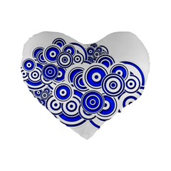 Trippy Blue Swirls 16  Premium Heart Shape Cushion  by StuffOrSomething