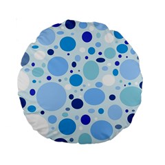 Bubbly Blues 15  Premium Round Cushion  by StuffOrSomething