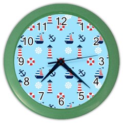 Sailing The Bay Wall Clock (color) by StuffOrSomething