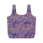 Purple Paisley Reusable Bag (M) Back