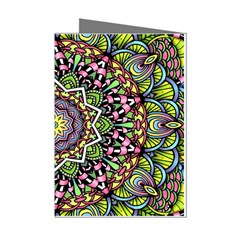 Psychedelic Leaves Mandala Mini Greeting Card (8 Pack) by Zandiepants