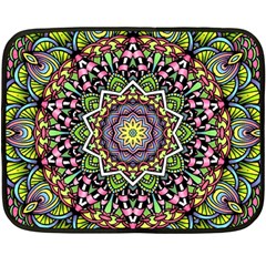 Psychedelic Leaves Mandala Mini Fleece Blanket (two Sided) by Zandiepants