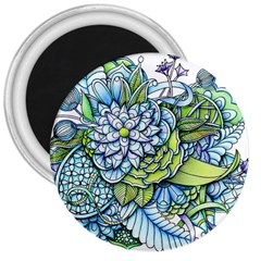 Peaceful Flower Garden 3  Button Magnet by Zandiepants