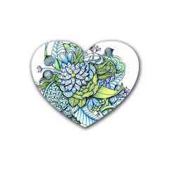 Peaceful Flower Garden Drink Coasters 4 Pack (heart)  by Zandiepants