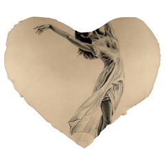 Graceful Dancer 19  Premium Heart Shape Cushion by TonyaButcher