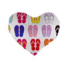 Flip Flop Collage 16  Premium Heart Shape Cushion  by StuffOrSomething