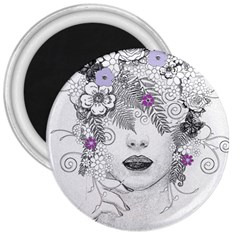 Flower Child Of Hope 3  Button Magnet by FunWithFibro