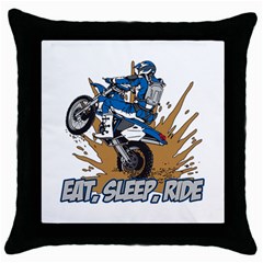 Eat Sleep Ride Motocross Throw Pillow Case (black) by MegaSportsFan