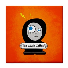Orange Funny Too Much Coffee Face Towel by CreaturesStore