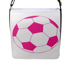Soccer Ball Pink Flap Closure Messenger Bag (large) by Designsbyalex