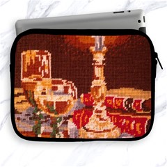 Bookworm Needlepoint Print Apple Ipad Zippered Sleeve by StuffOrSomething