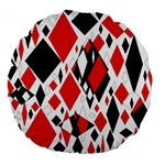 Distorted Diamonds In Black & Red 18  Premium Round Cushion  Front