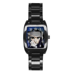 Fibro Brain Stainless Steel Barrel Watch by FunWithFibro