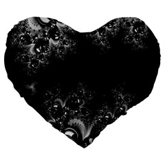 Midnight Frost Fractal 19  Premium Heart Shape Cushion by Artist4God