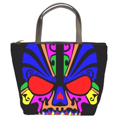 Skull In Colour Bucket Handbag by icarusismartdesigns