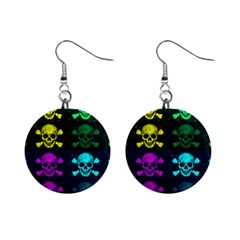 Rainbow Skulls Mini Button Earrings by OCDesignss