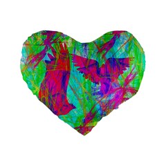 Birds In Flight Standard Flano Heart Shape Cushion  by icarusismartdesigns