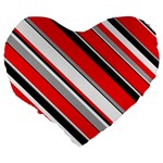 Pattern Large Flano Heart Shape Cushion Back