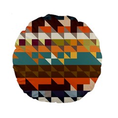 Shapes In Retro Colors 15  Premium Round Cushion  by LalyLauraFLM