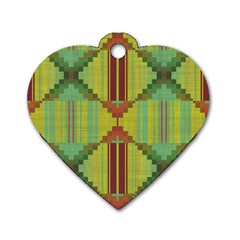 Tribal Shapes Dog Tag Heart (two Sides) by LalyLauraFLM