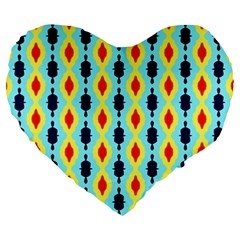 Yellow Chains Pattern 19  Premium Heart Shape Cushion by LalyLauraFLM