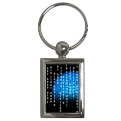 Binary Rain Key Chain (rectangle) by StuffOrSomething