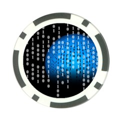 Binary Rain Poker Chip by StuffOrSomething
