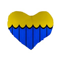 Colorful Curtain Standard 16  Premium Heart Shape Cushion  by LalyLauraFLM