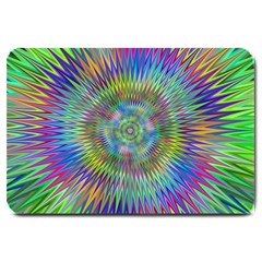Hypnotic Star Burst Fractal Large Door Mat by StuffOrSomething
