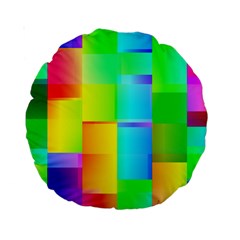 Colorful Gradient Shapes Standard 15  Premium Round Cushion  by LalyLauraFLM