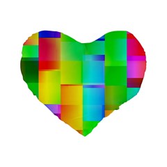 Colorful Gradient Shapes Standard 16  Premium Heart Shape Cushion  by LalyLauraFLM