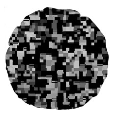 Background Noise In Black & White Large 18  Premium Round Cushion  by StuffOrSomething