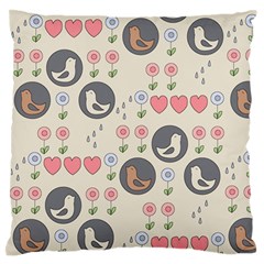 Love Birds Large Flano Cushion Case (one Side) by Kathrinlegg