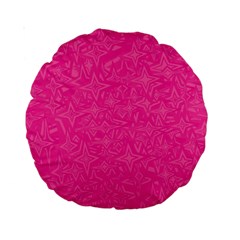 Abstract Stars In Hot Pink Standard 15  Premium Round Cushion  by StuffOrSomething
