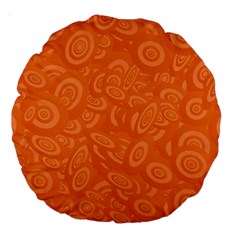Orange Abstract 45s Large 18  Premium Round Cushion  by StuffOrSomething