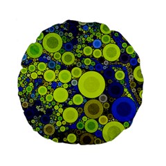 Polka Dot Retro Pattern Standard 15  Premium Flano Round Cushion  by OCDesignss
