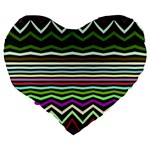 Chevrons and distorted stripes Large 19  Premium Heart Shape Cushion Back