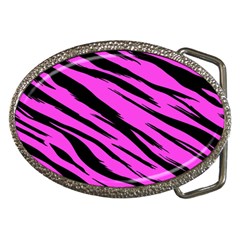 Pink Tiger Belt Buckle (oval) by ArtistRoseanneJones
