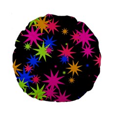 Colorful Stars Pattern Standard 15  Premium Round Cushion  by LalyLauraFLM