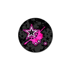 Pink Star Graphic Golf Ball Marker 4 Pack by ArtistRoseanneJones