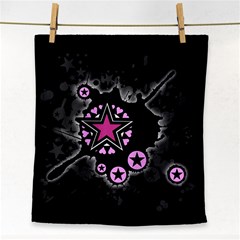 Pink Star Explosion Face Towel by ArtistRoseanneJones