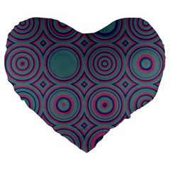 Shapes In Retro Colors 19  Premium Heart Shape Cushion by LalyLauraFLM