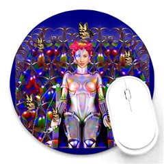 Robot Butterfly Round Mousepads by icarusismartdesigns