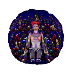 Robot Butterfly Standard 15  Premium Flano Round Cushions by icarusismartdesigns