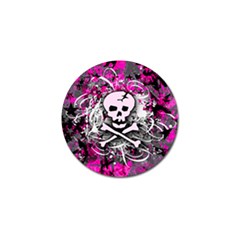 Pink Skull Splatter Golf Ball Marker (4 Pack) by ArtistRoseanneJones