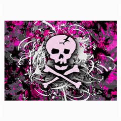 Pink Skull Splatter Large Glasses Cloth by ArtistRoseanneJones